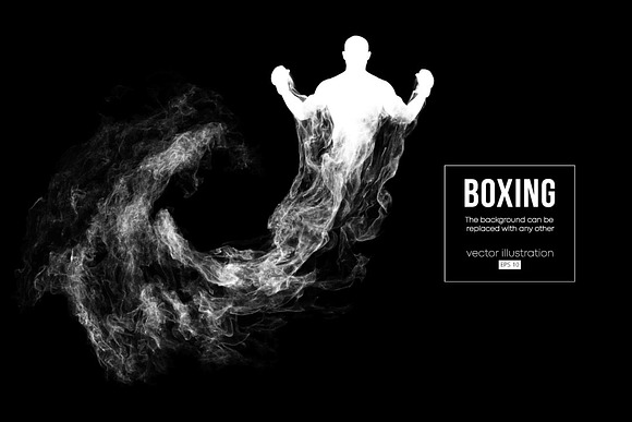 Abstract silhouette of a boxer in Illustrations - product preview 1