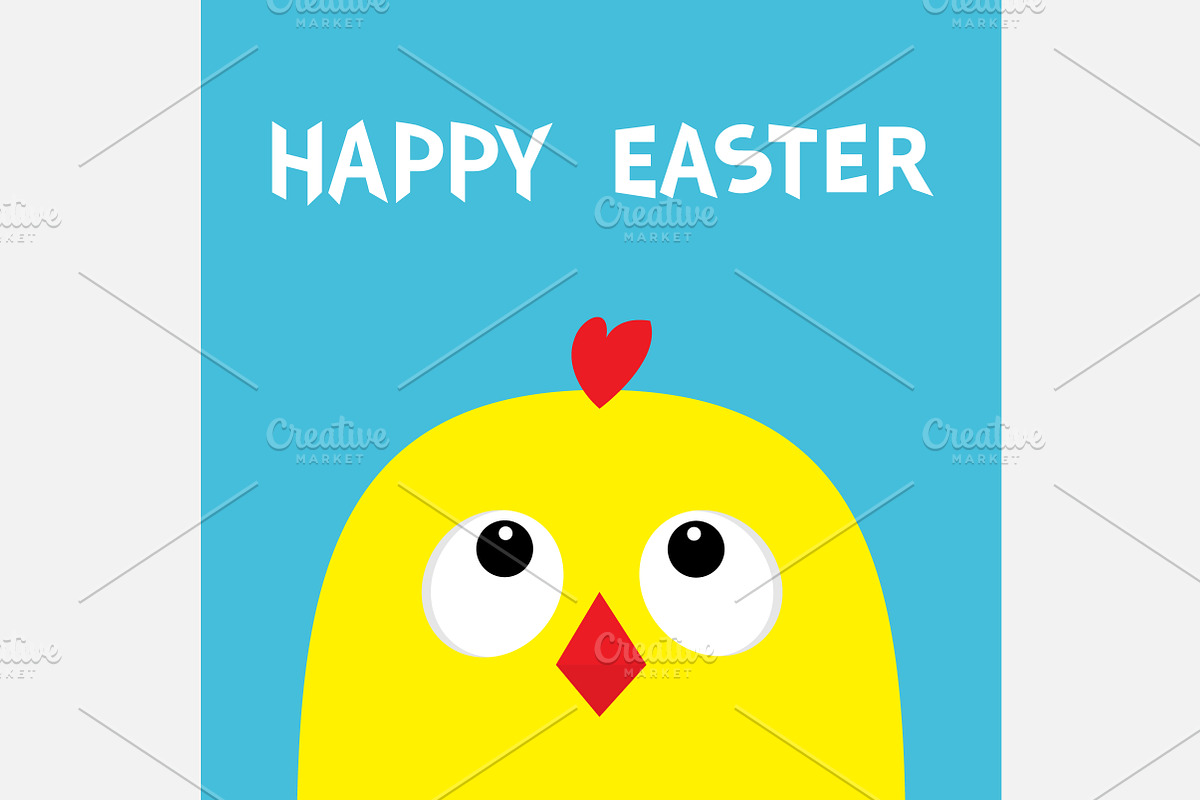 Happy Easter. Cute chicken face in Illustrations - product preview 8