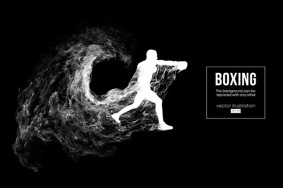 Abstract silhouette of a boxer in Illustrations - product preview 1