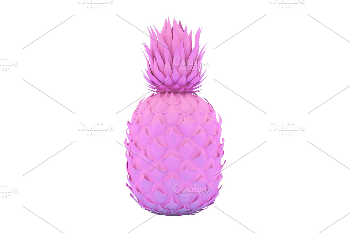 Painted Pink and Pinapple Isolated in Illustrations - product preview 8