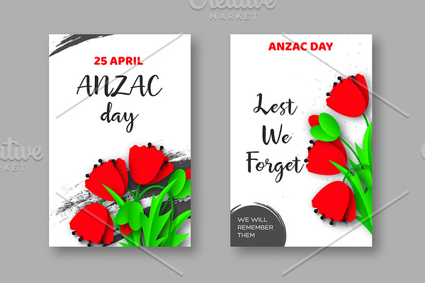Anzac Day memorail day posters.