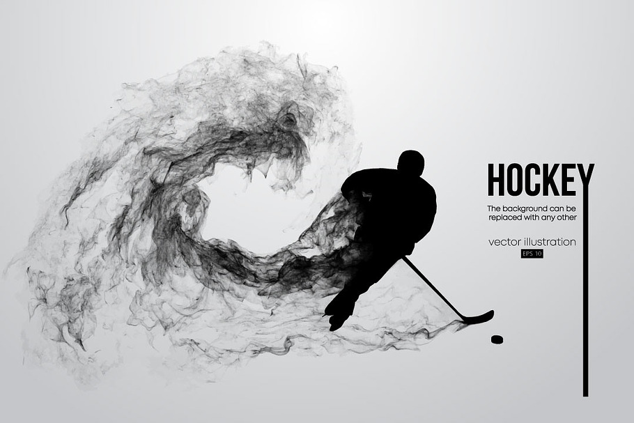 Silhouette of NHL hockey player in Illustrations - product preview 8