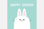 White bunny rabbit. Happy Easter