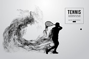 Silhouette of a tennis player man