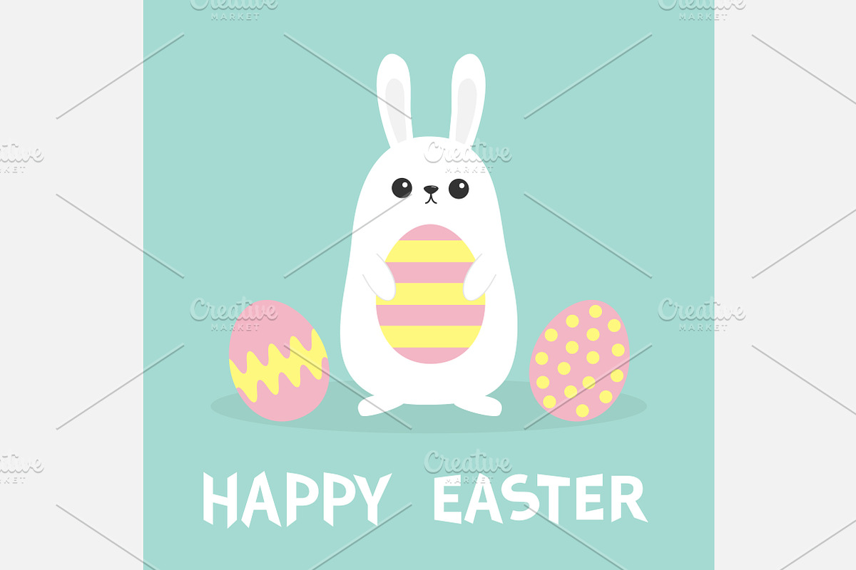 Happy Easter. Bunny rabbit Egg in Illustrations - product preview 8