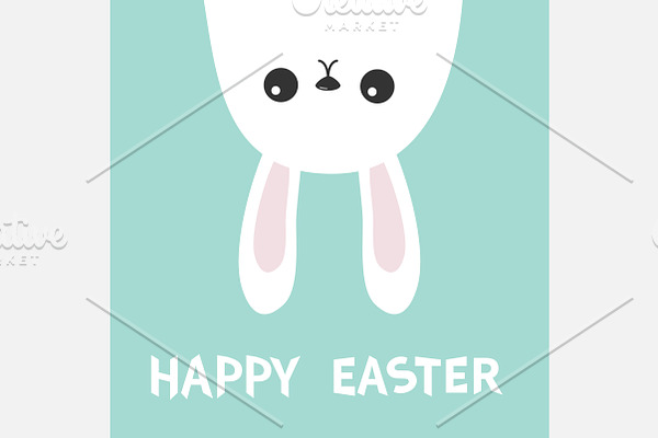 Happy Easter Rabbit upside down