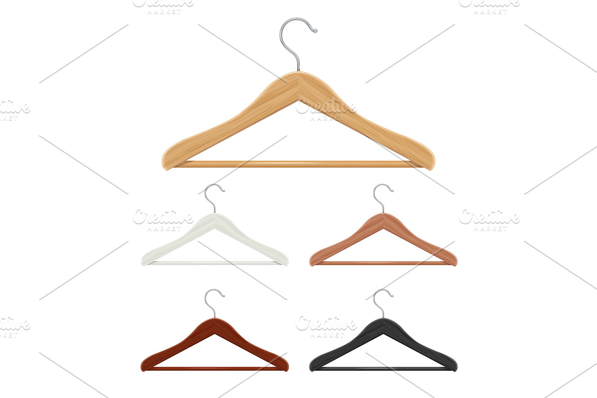 Wooden coat hanger for clothes. in Illustrations - product preview 8