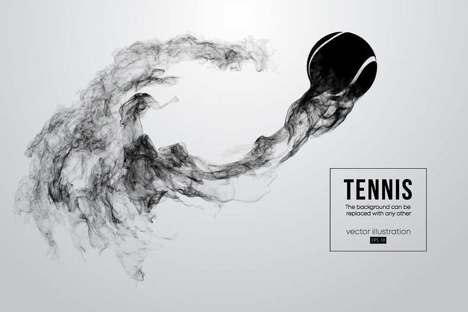 Silhouette of a tennis ball in Illustrations - product preview 8