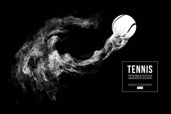 Silhouette of a tennis ball in Illustrations - product preview 1