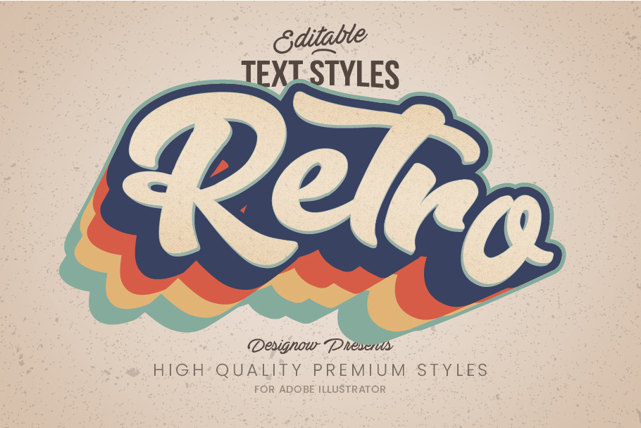 Retro Vintage Illustrator Text Style in Add-Ons - product preview 8
