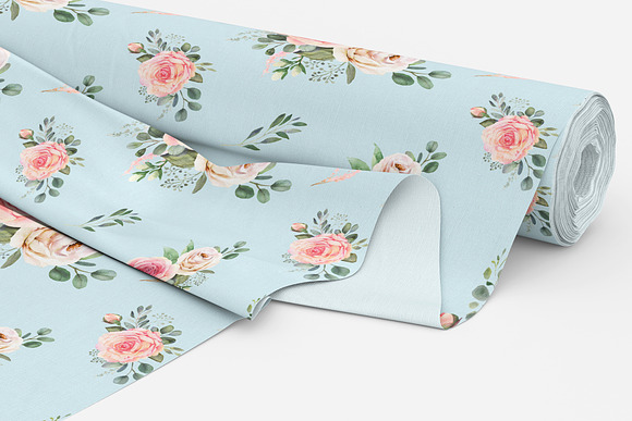 Watercolor patterns with roses in Patterns - product preview 1