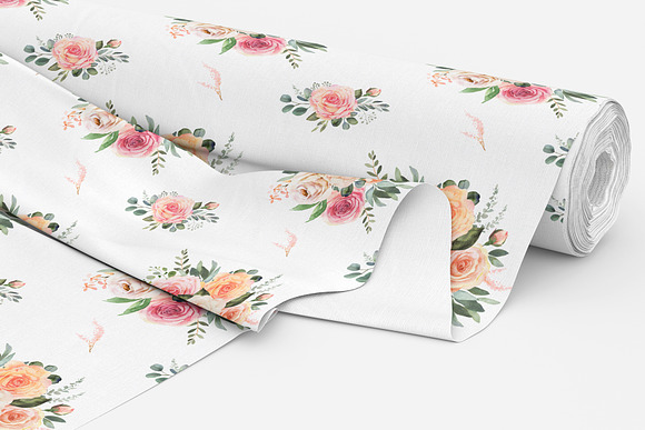 Watercolor patterns with roses in Patterns - product preview 2