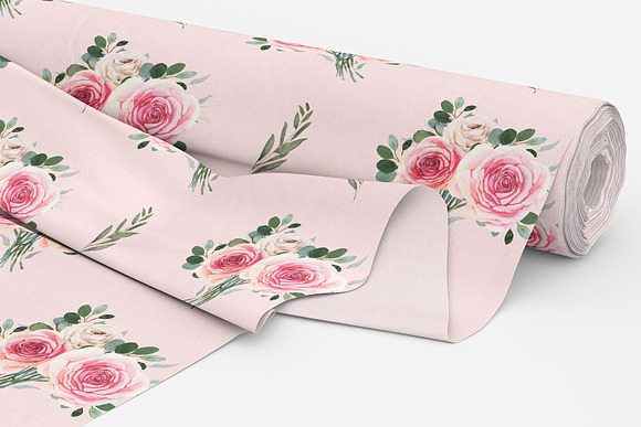 Watercolor patterns with roses in Patterns - product preview 3