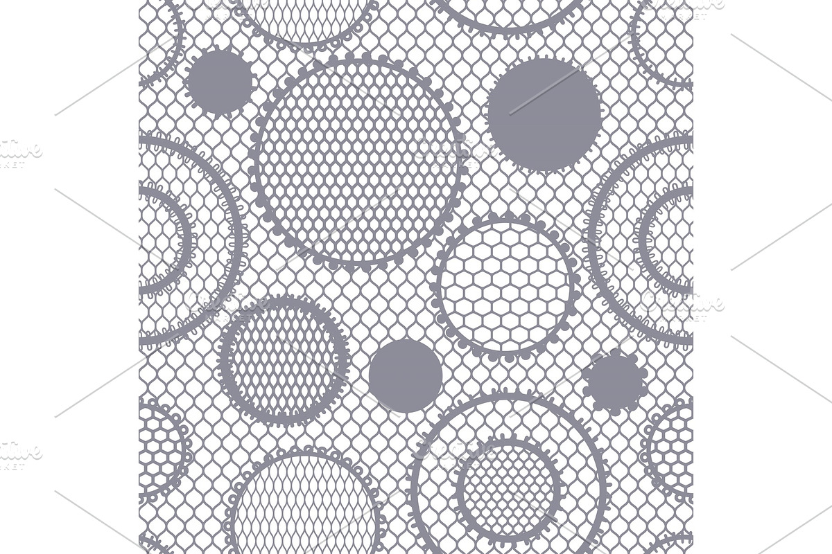 Seamless lace pattern with circles in Patterns - product preview 8