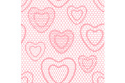 Seamless lace pattern with hearts