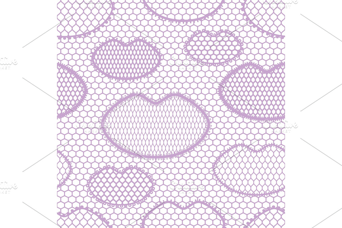 Seamless lace pattern with lips in Patterns - product preview 8