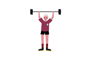 Male Weightlifter Rising Barbell