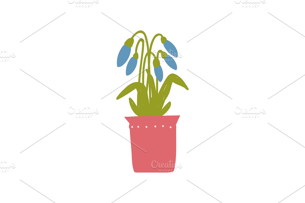 Spring Snowdrops Flowers in in Illustrations - product preview 8
