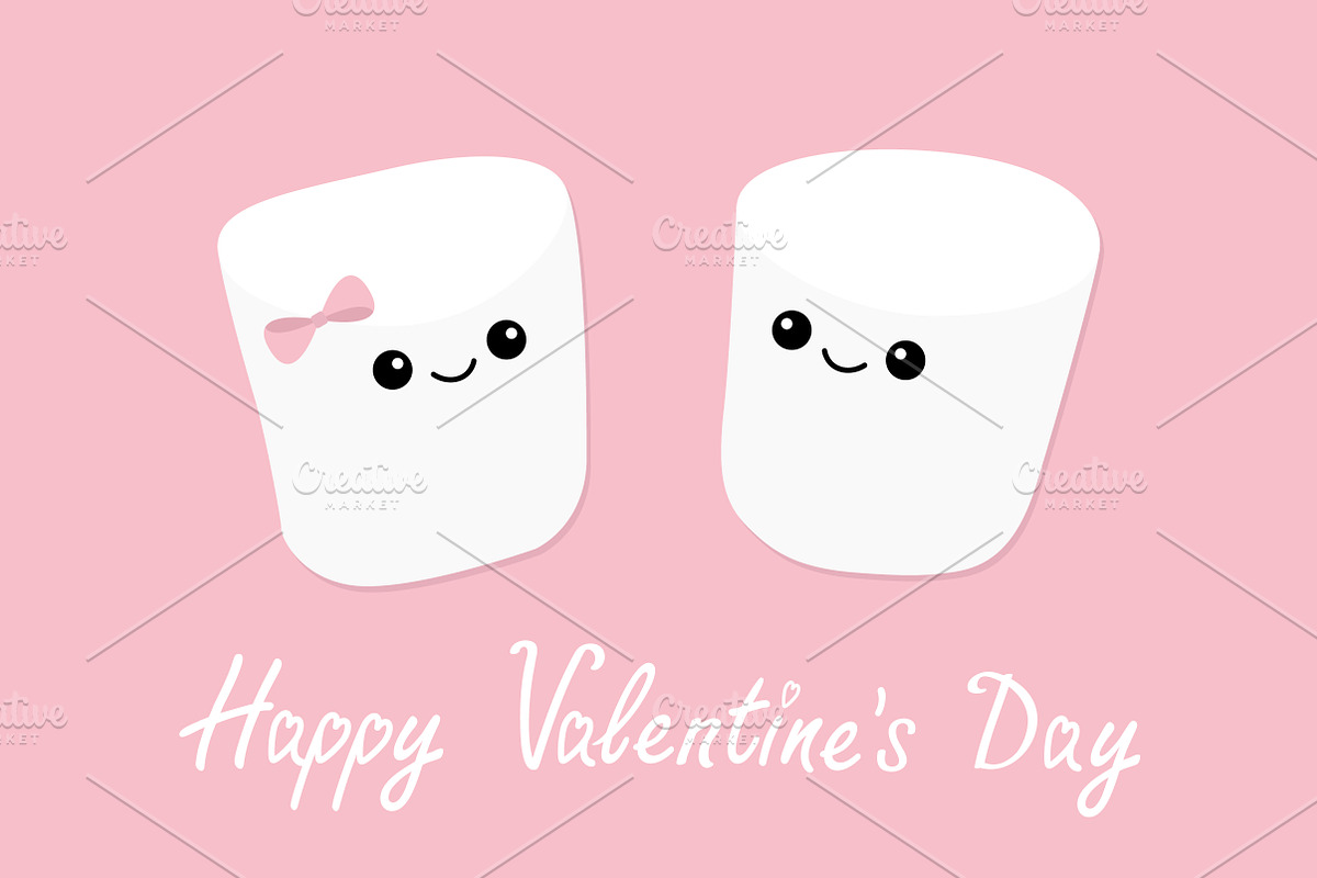 Happy Valentines Day. Marshmallows in Illustrations - product preview 8