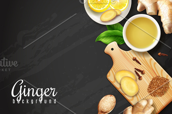 Ginger Realistic Set in Illustrations - product preview 1