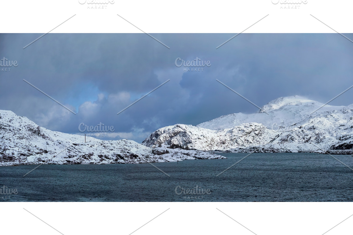 Panorama of norwegian fjord, Lofoten in Graphics - product preview 8