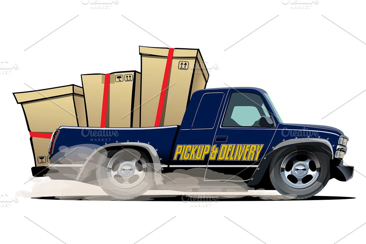 Cartoon delivery or cargo pickup in Illustrations - product preview 8