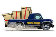 Cartoon delivery or cargo pickup