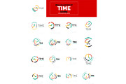 Time clock icon concept, mega