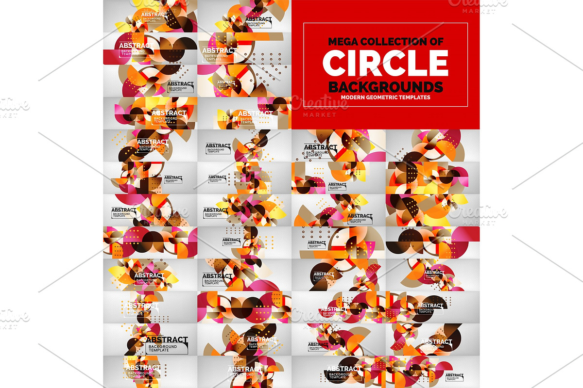Mega collection of circle background in Illustrations - product preview 8