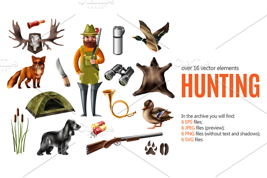 Duck Hunting Set in Illustrations - product preview 8