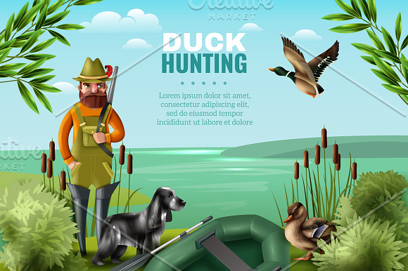 Duck Hunting Set in Illustrations - product preview 1