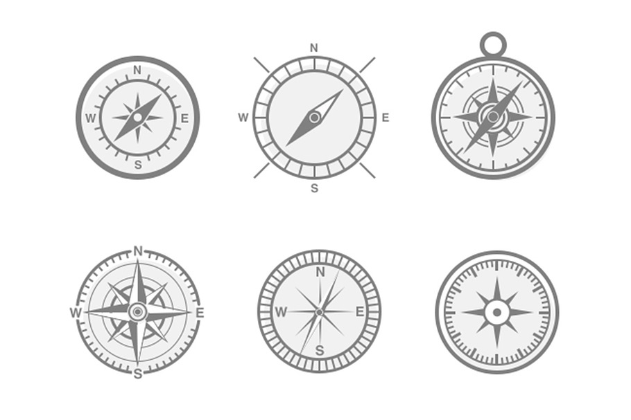 6 Compass and Navigation Icons in Navigation Icons - product preview 8