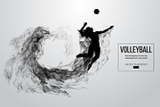 Silhouette of a volleyball player