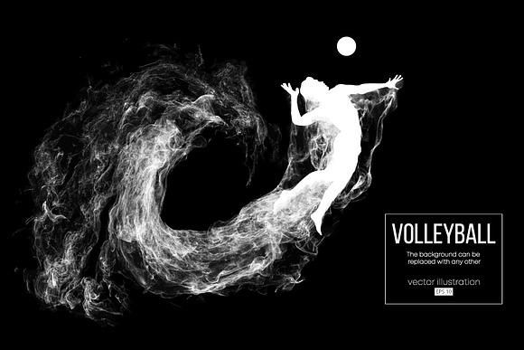 Silhouette of a volleyball player in Illustrations - product preview 1
