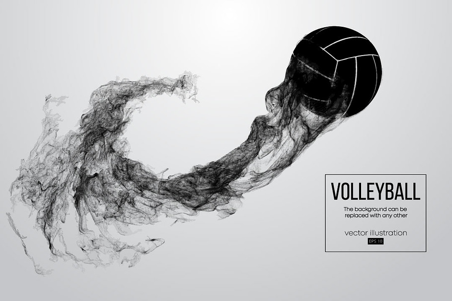 Silhouette of a volleyball ball in Illustrations - product preview 8