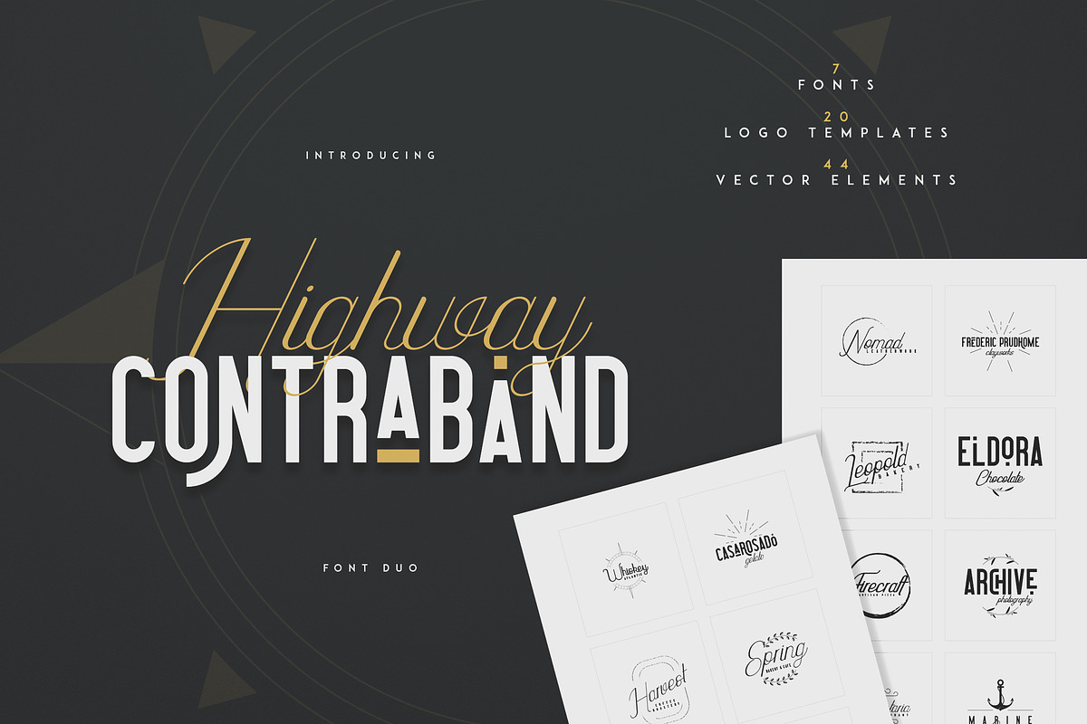 Highway Contraband - font duo + More in Display Fonts - product preview 8