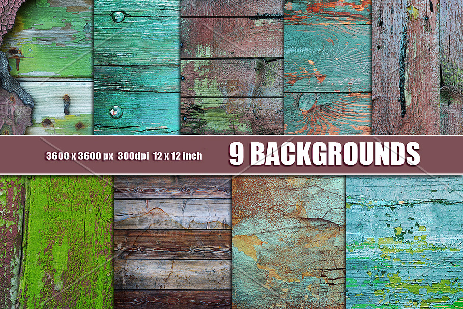 GRUNGE WOOD WALL TEXTURES in Textures - product preview 8