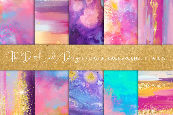 Brush Strokes & Stains Backgrounds