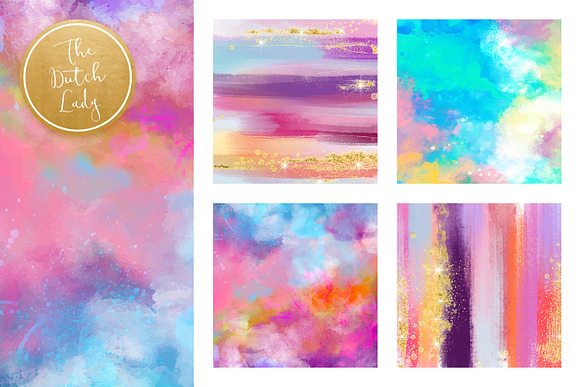 Brush Strokes & Stains Backgrounds in Textures - product preview 1
