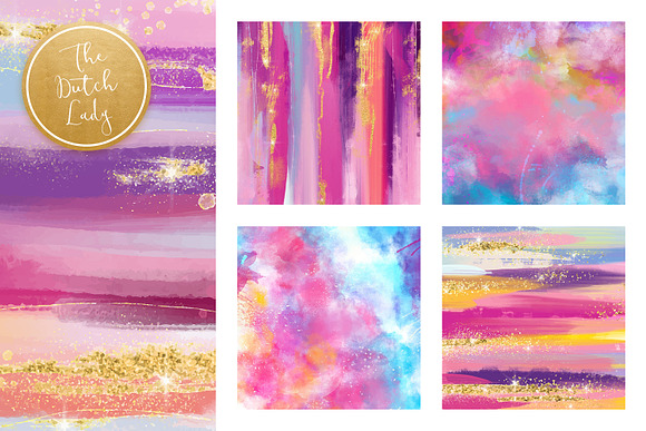 Brush Strokes & Stains Backgrounds in Textures - product preview 2