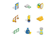 Financial related icons, isometric