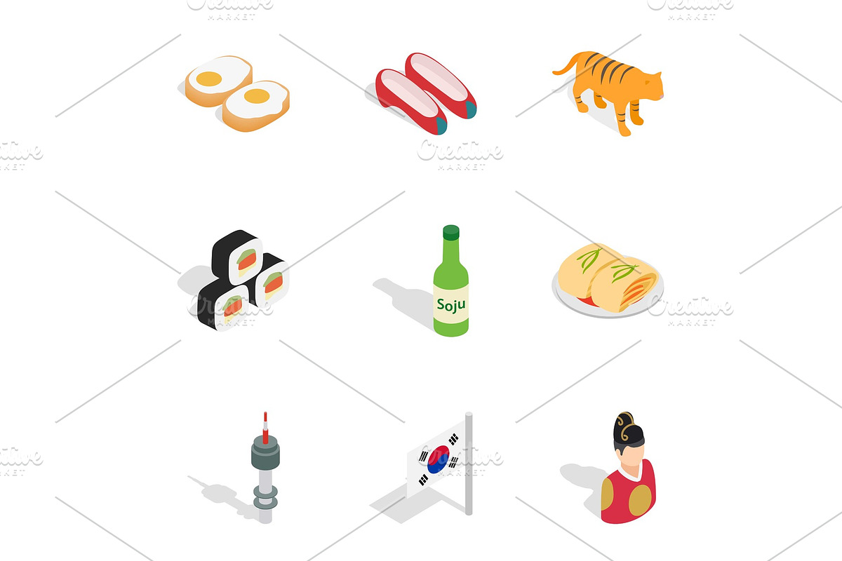 Symbols of South Korea icons in Illustrations - product preview 8