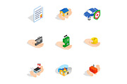 Safeguard icons, isometric 3d style