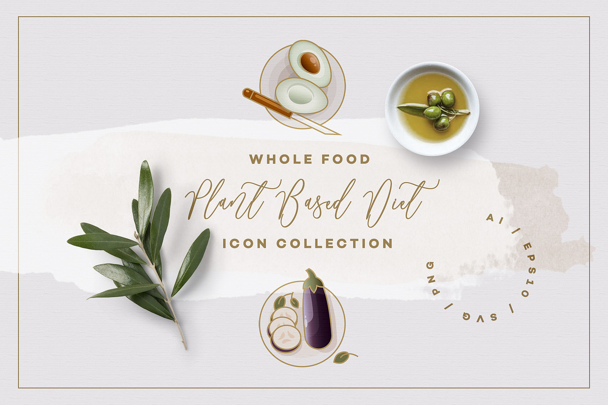 Whole Food Plant Based Diet Icons in Food Icons - product preview 8