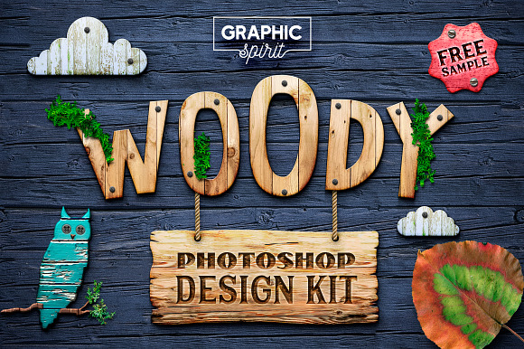 WOODY Texture Photoshop Styles KIT in Photoshop Layer Styles - product preview 12