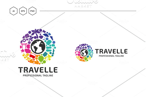 Travel World Logo in Logo Templates - product preview 4