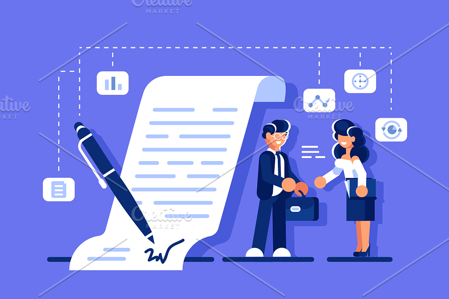 Successful business agreement in Illustrations - product preview 8