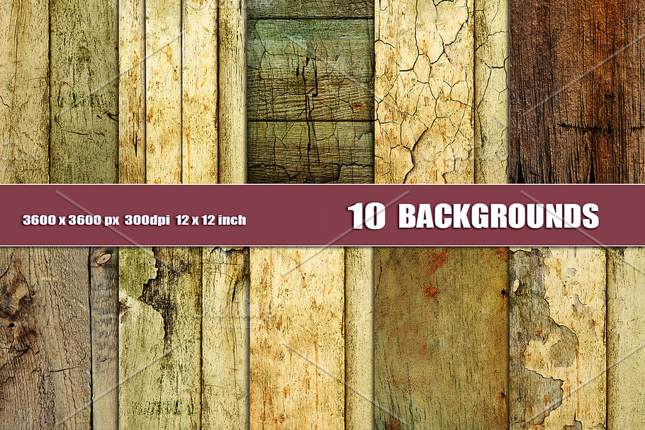 Grunge backgrounds overlays wood in Textures - product preview 8