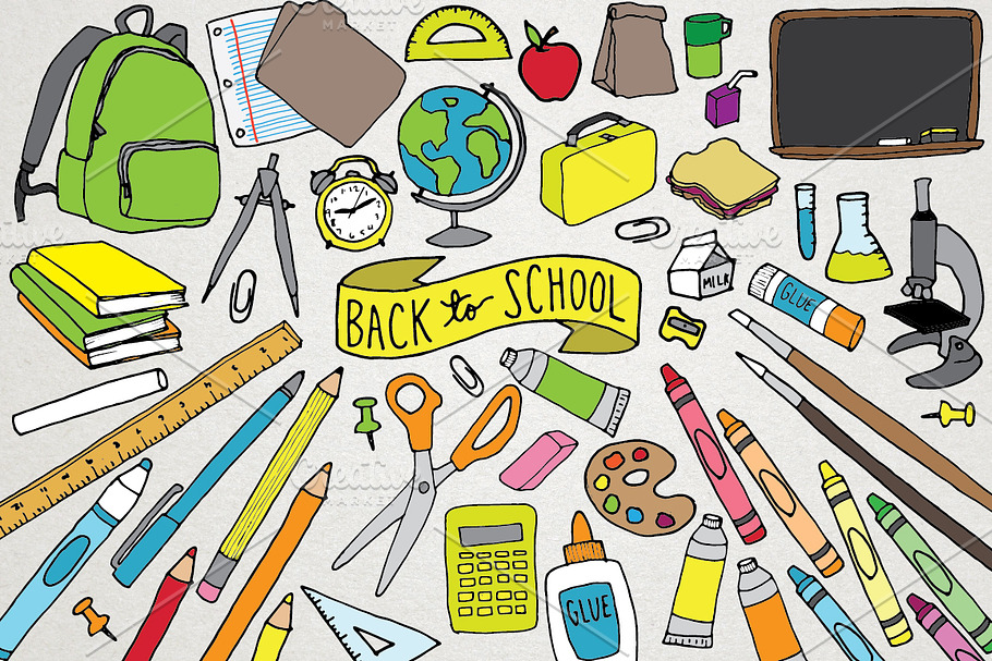 Back-to-School Hand Drawn Clipart