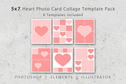 5x7 Heart Photo Card Template Pack